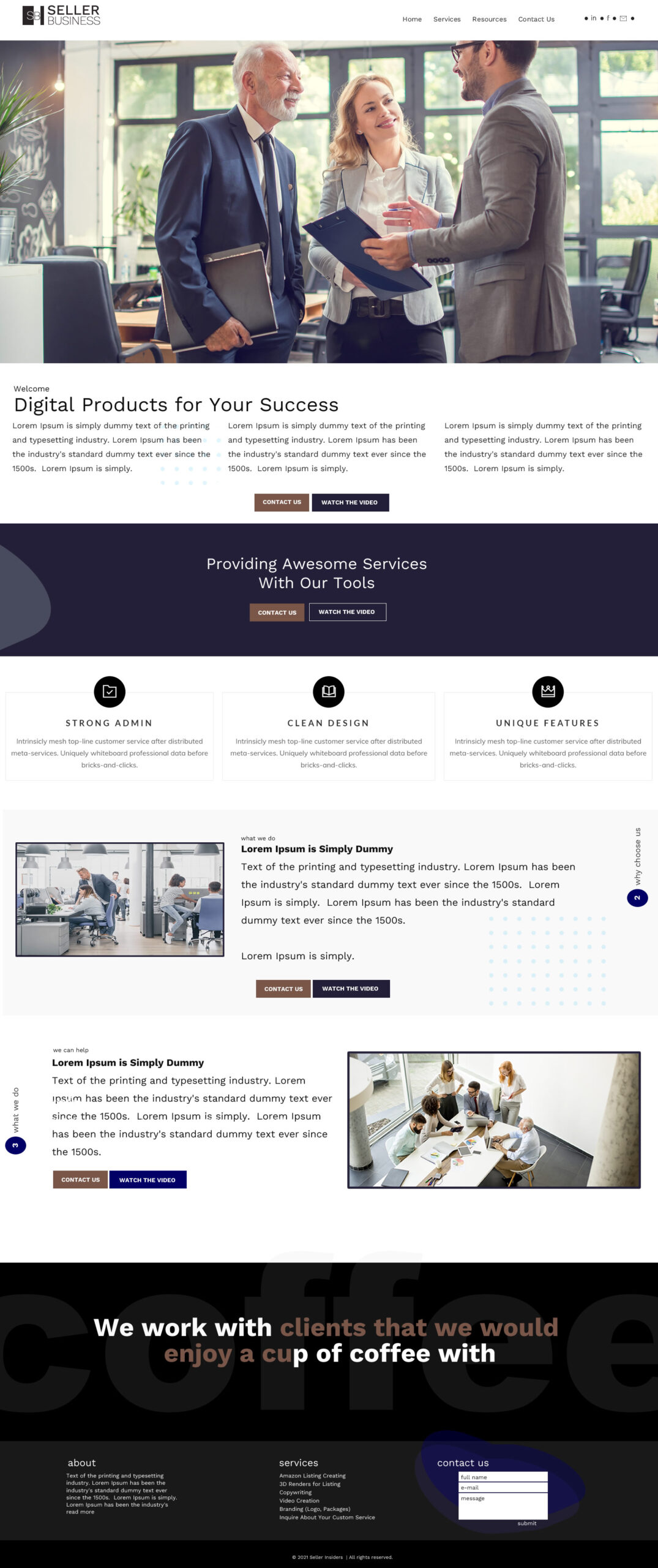Business site design